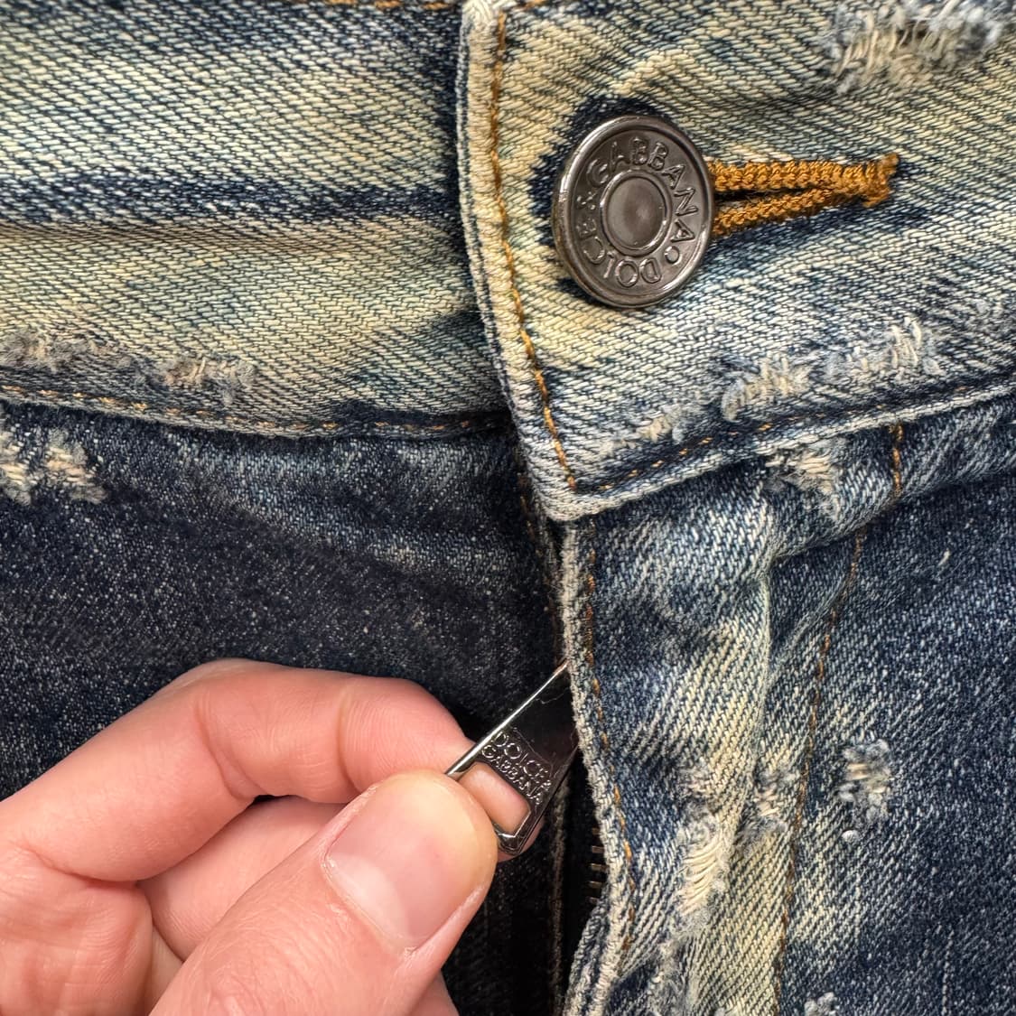 00s 돌체앤가바나 디스트로이드 데님 팬츠 워싱 중청 상품이미지5