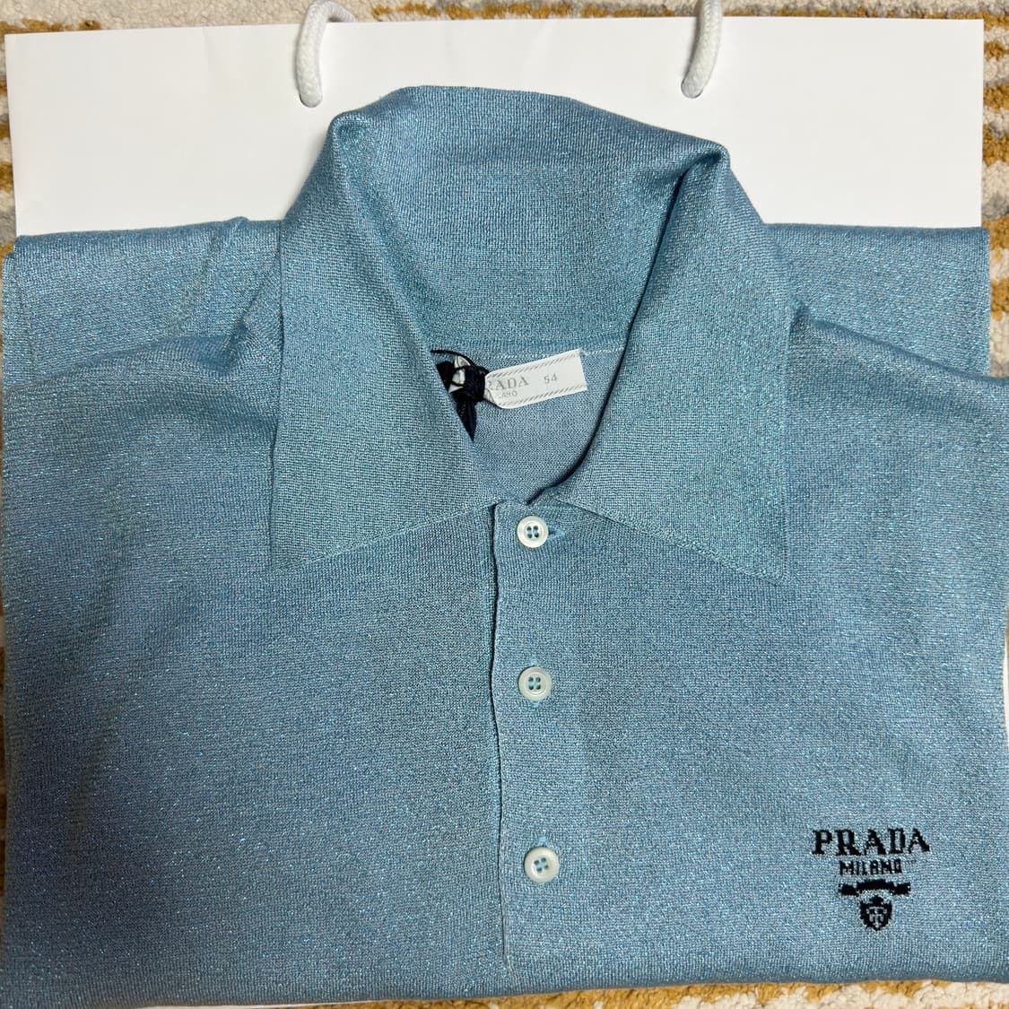 PRADA 프라다 실크 폴로 셔츠 큰사이즈 상품이미지3