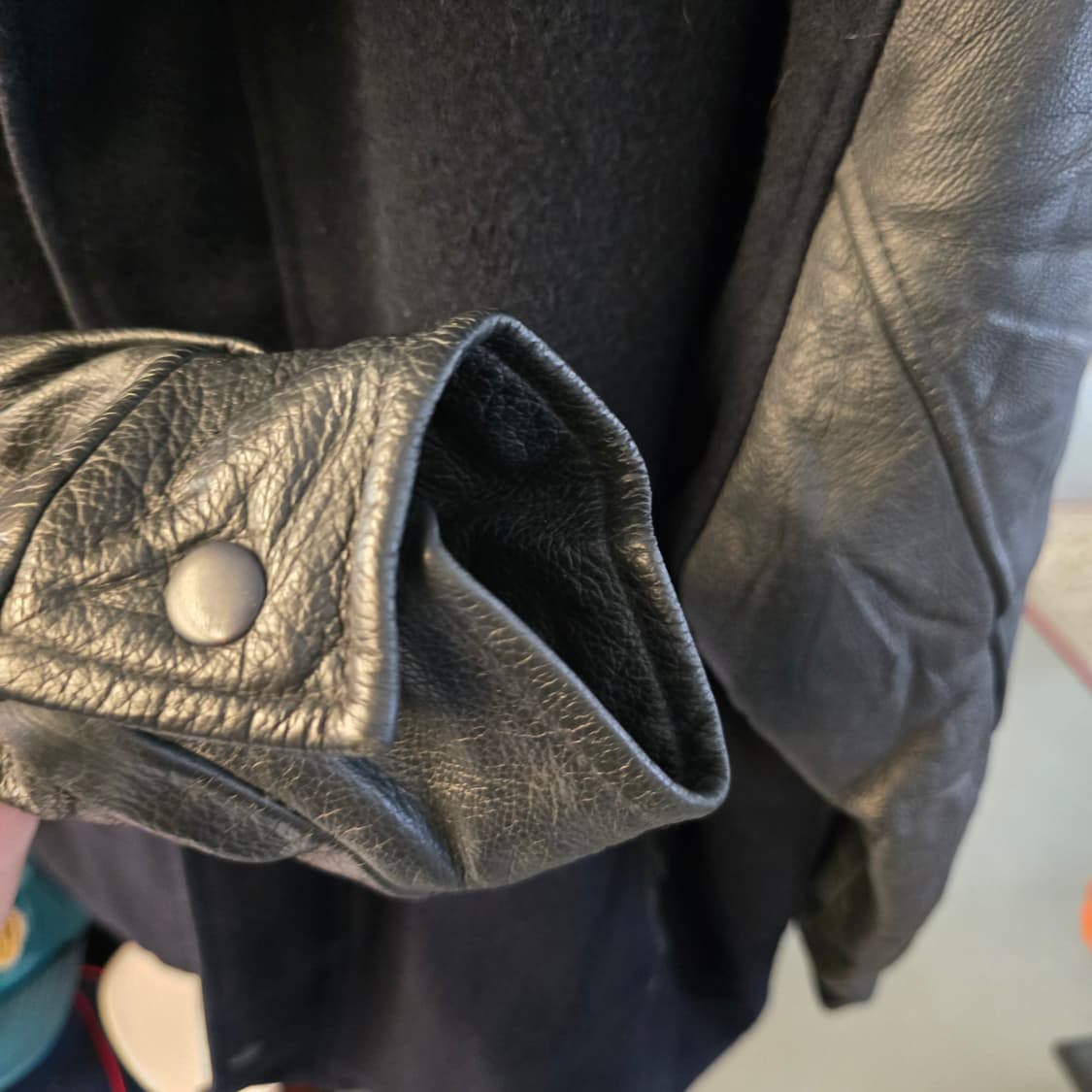 캐나다 스포츠웨어 레더 바시티 코트 블랙 00s 빈티지 상품이미지5