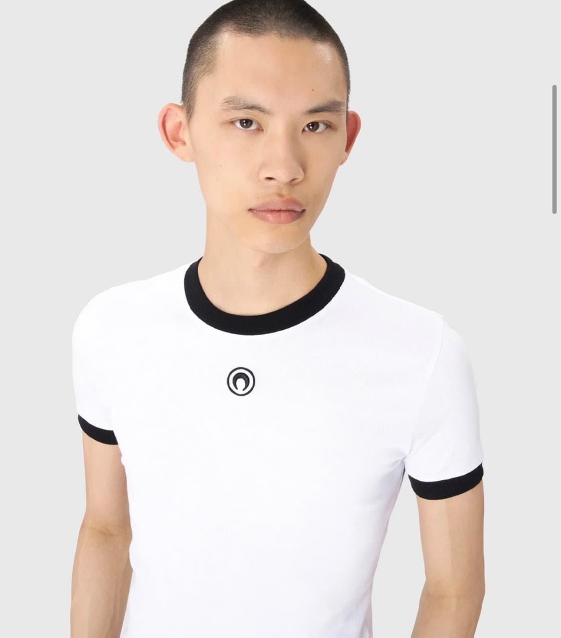 [원가 21.5만] 마린 세르 우먼 문 로고 저지 피티드 티셔츠 화이트 상품이미지2