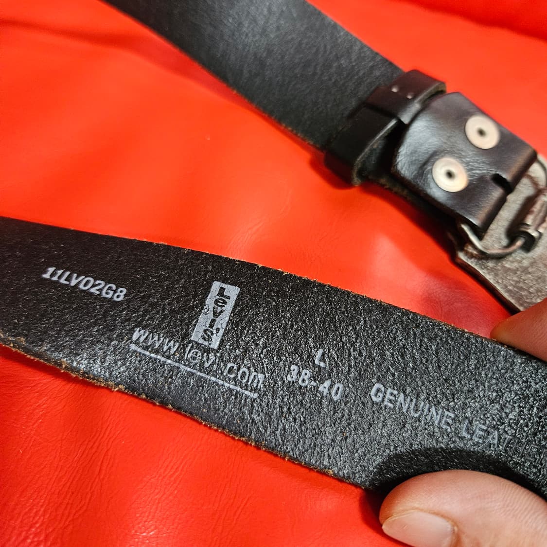 리바이스(Levis) 빈티지 버클 시그니쳐 로고 빅 벨트 L size 상품이미지4