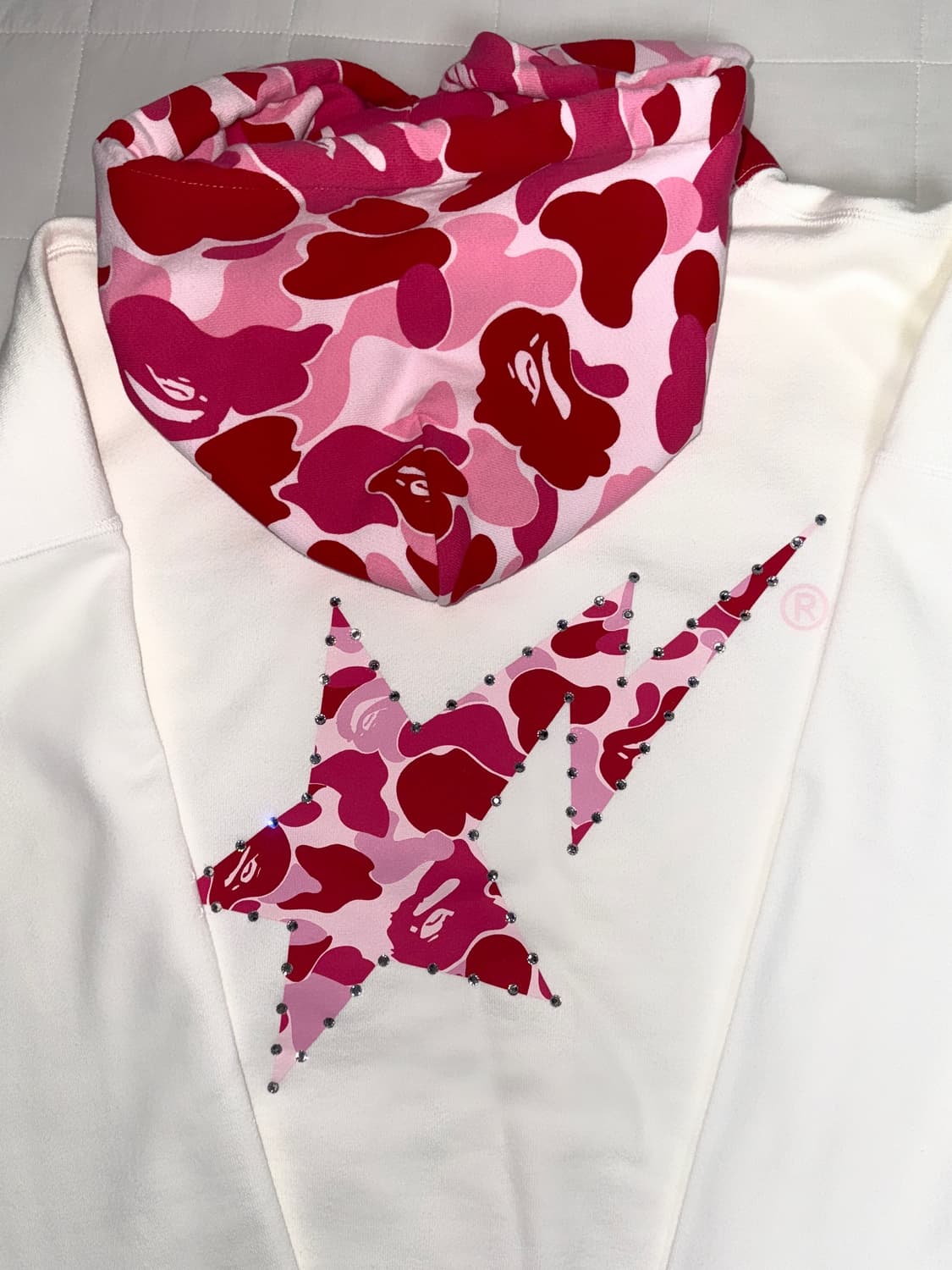 BAPE ABC CAMO CRYSTAL STONE HOODIE PINK 상품이미지1