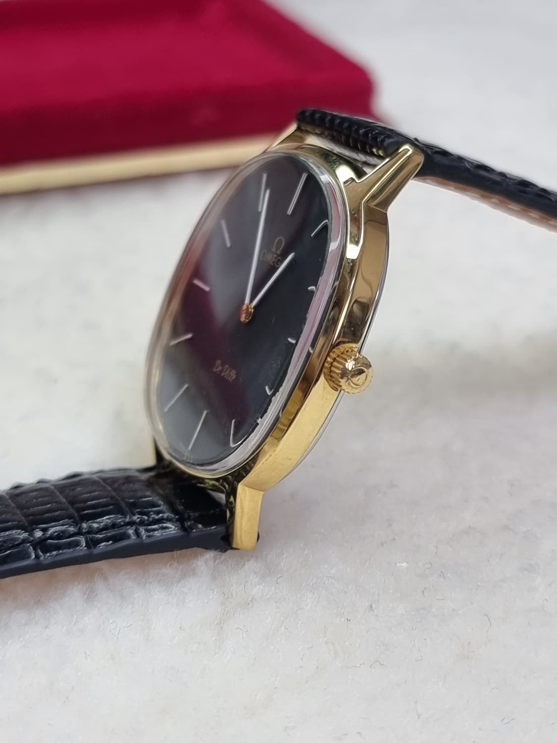 오메가 드빌 블랙 다이일 핸드와인딩 수동 남성 시계 상품이미지3