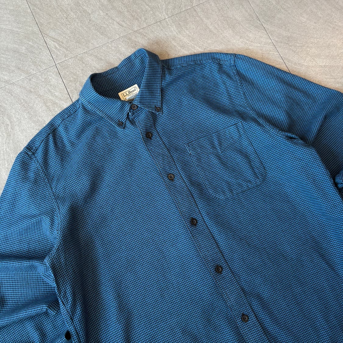 L.L.bean 정품 엘엘빈 체크 블루 해비 코튼 셔츠 상품이미지2
