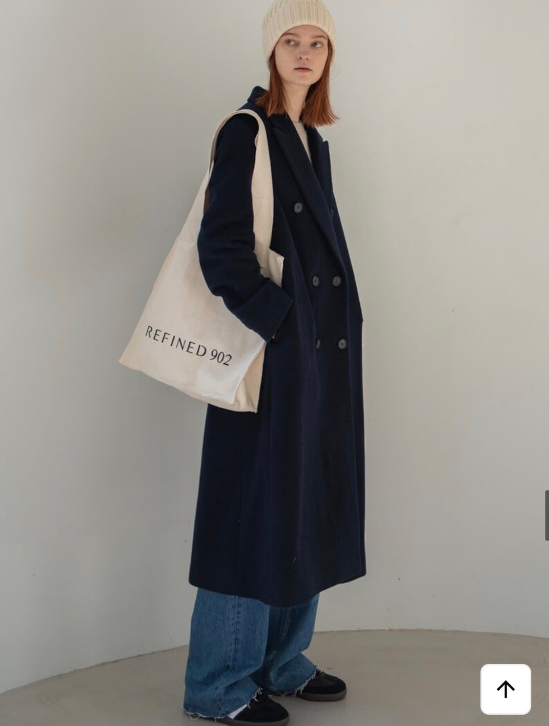 리파인드902  Cashmere 2-way 더블코트 네이비m 상품이미지5