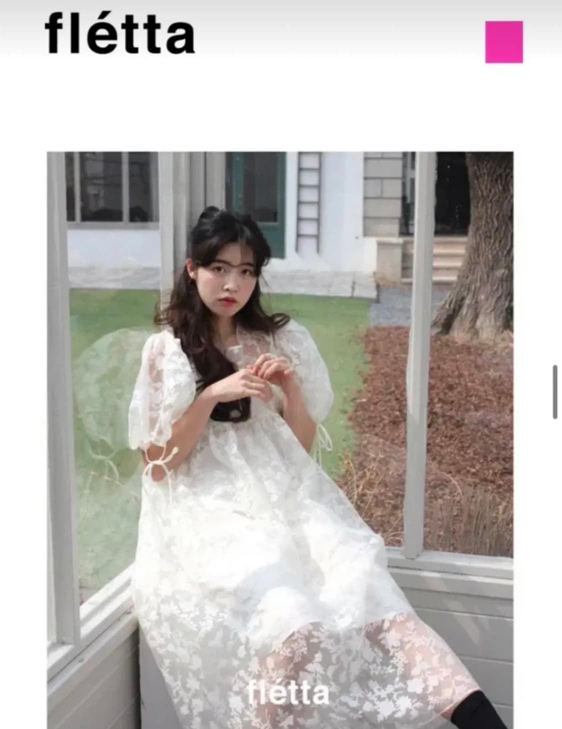 (플레따 fletta) 31번 퍼프 시스루 드레스 -s 상품이미지5