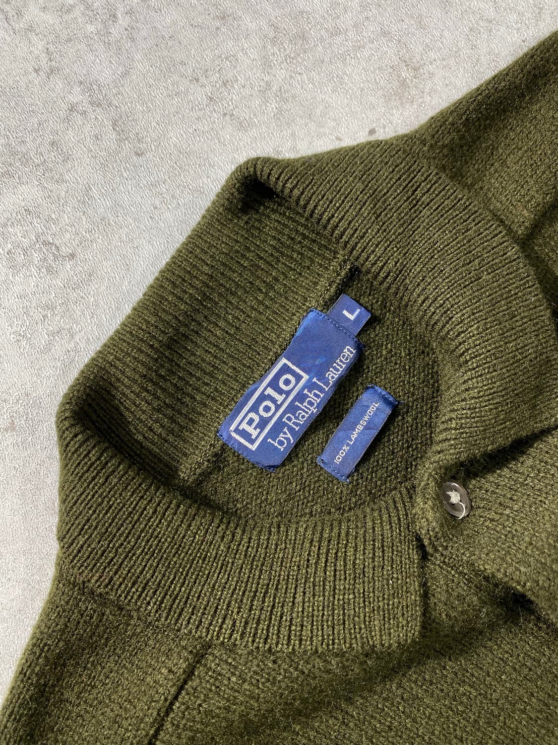 [L] 90s Polo 폴로 랄프로렌 카키 램스울 카라니트 상품이미지6