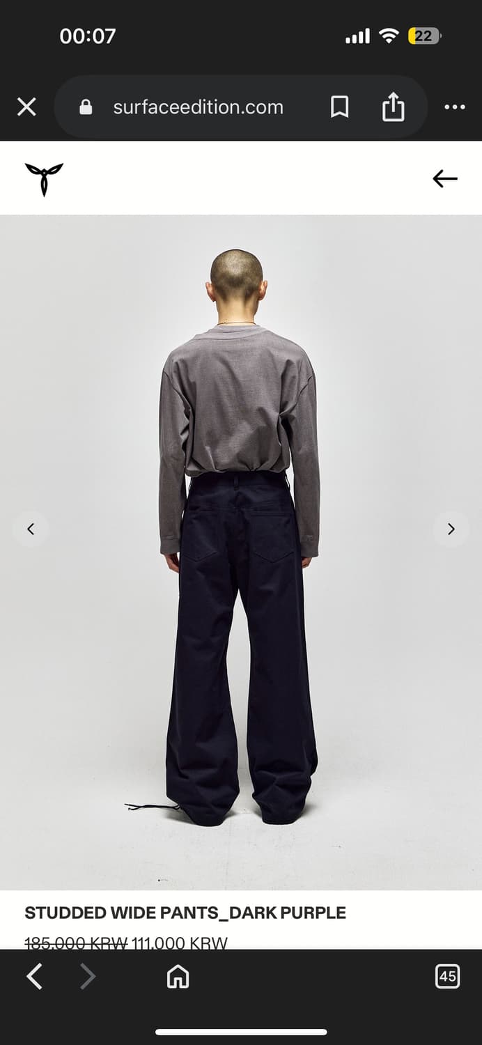 Surface edition studded wide pants(구매) 상품이미지1