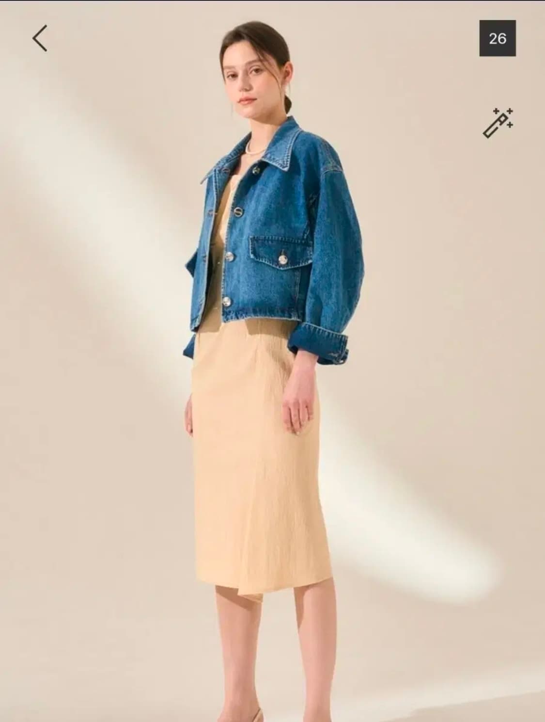 [마인] 한섬 커프스 데님 자켓 스모크블루 상품이미지1