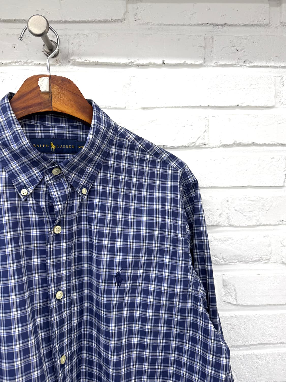 폴로 블루 체크 셔츠 상품이미지4