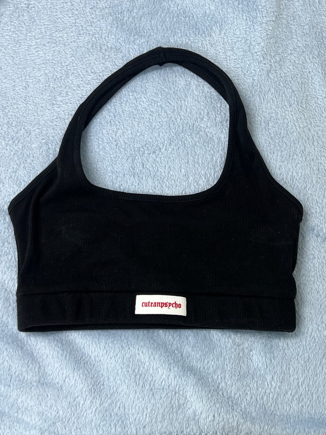 Cute and Psycho Black Halter Top 상품이미지1