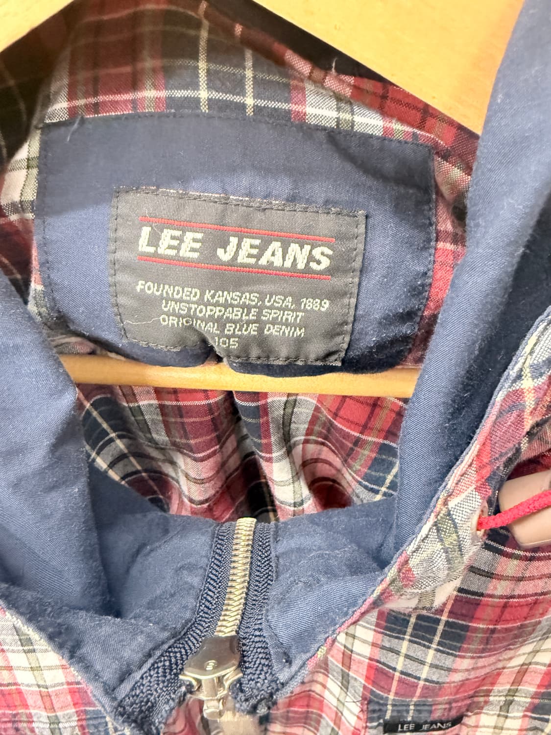 1990s Lee 리 쌍바울 체크 후드자켓 상품이미지6