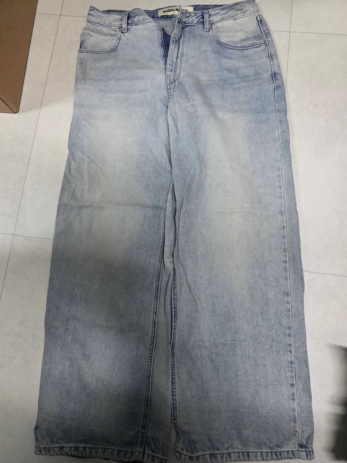 인사일런스 CALIK 로우 웨이스트 와이드 진 LIGHT BLUE M 상품이미지2