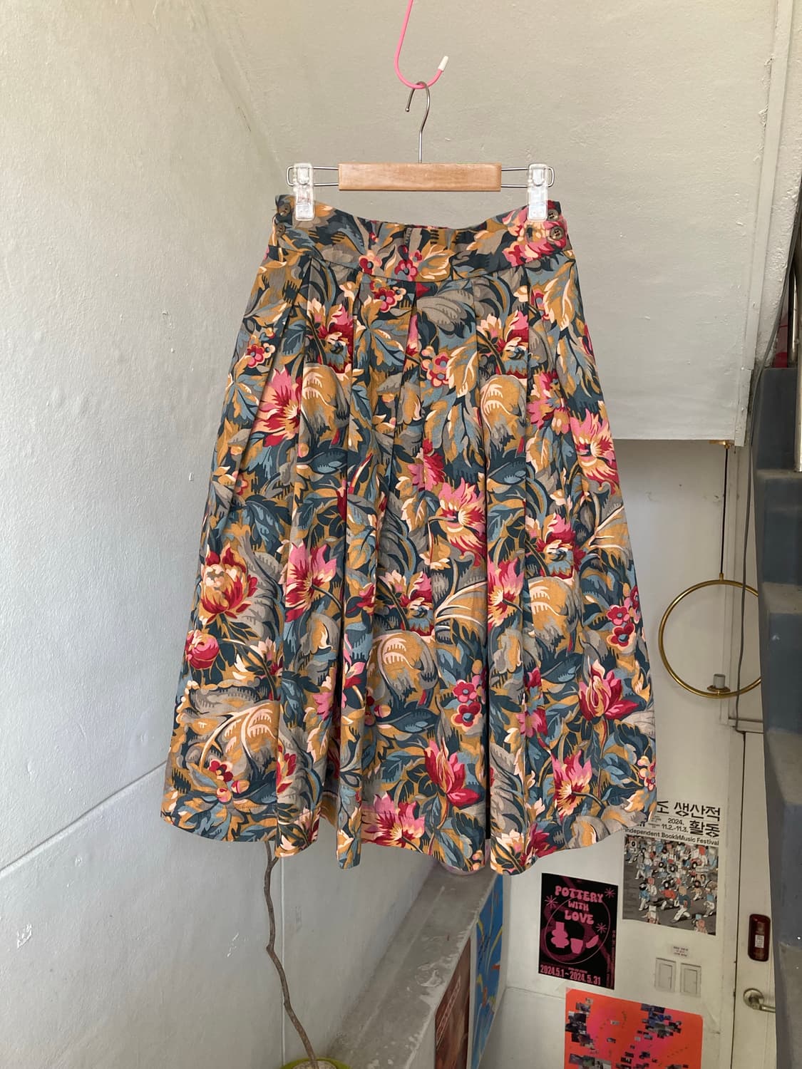 플라워 패턴 플레어 스커트 상품이미지1
