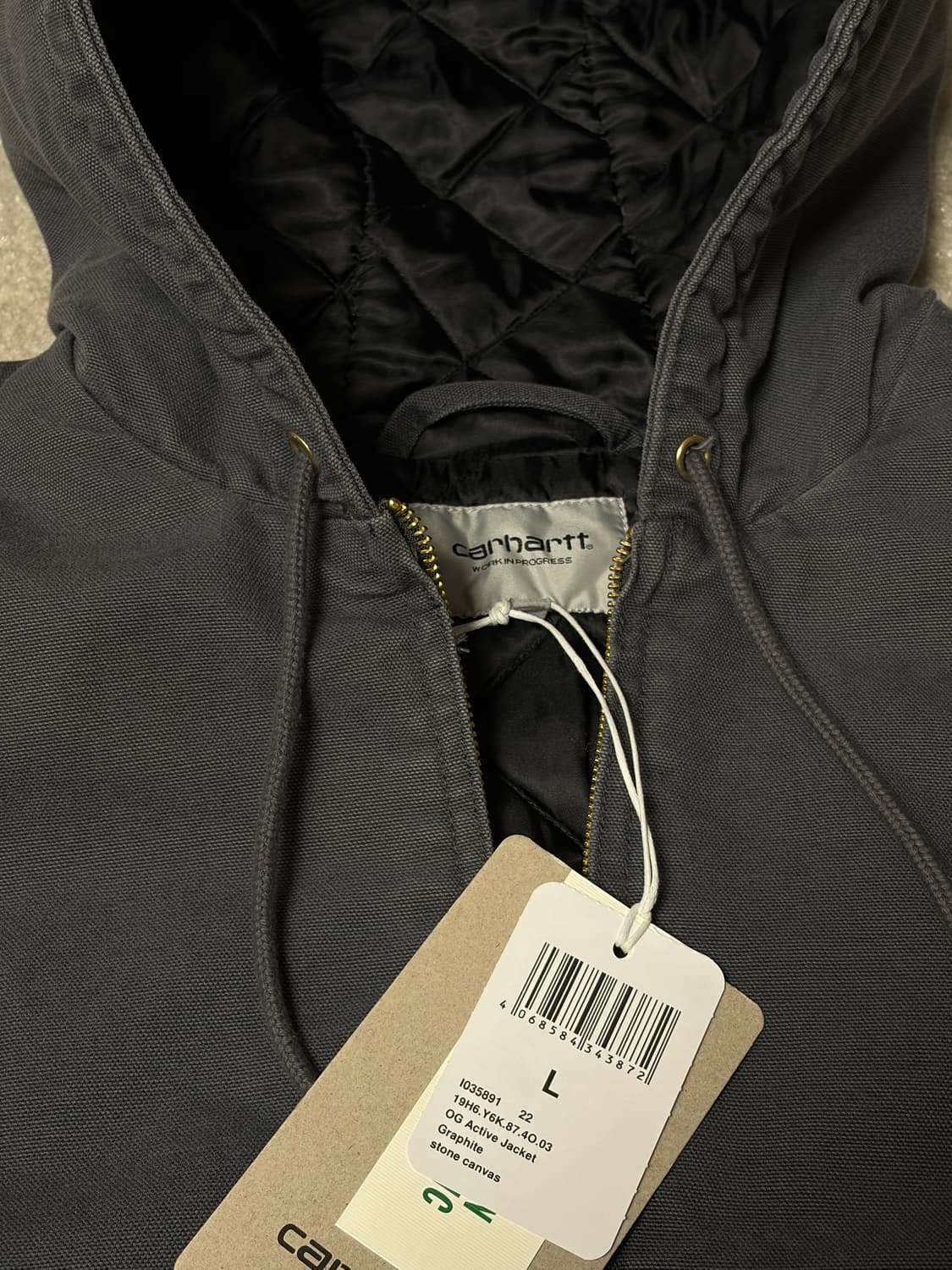 칼하트 og 액티브 자켓 stone canvas 새상품 상품이미지4