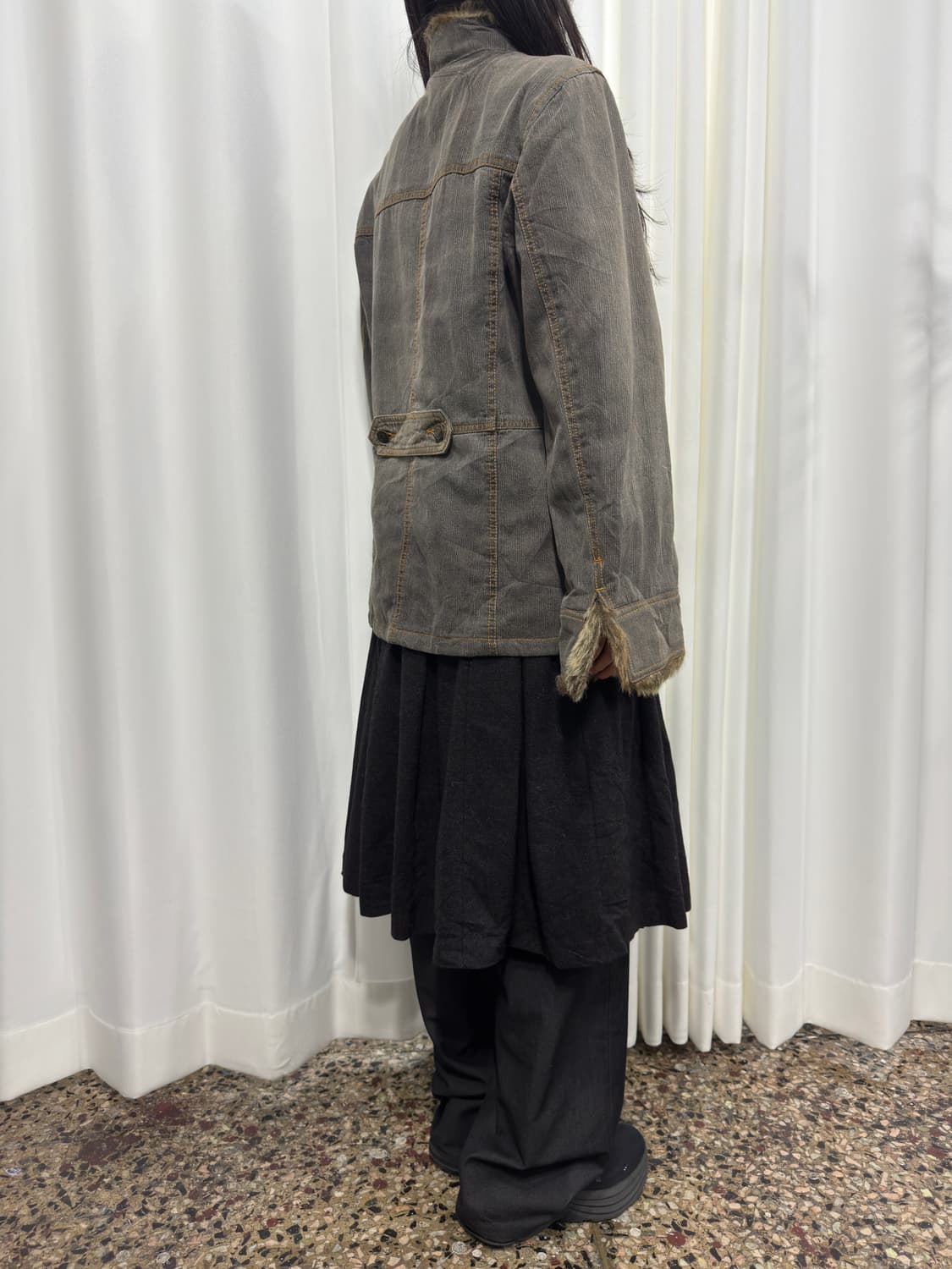 fur detail denim jacket 상품이미지6