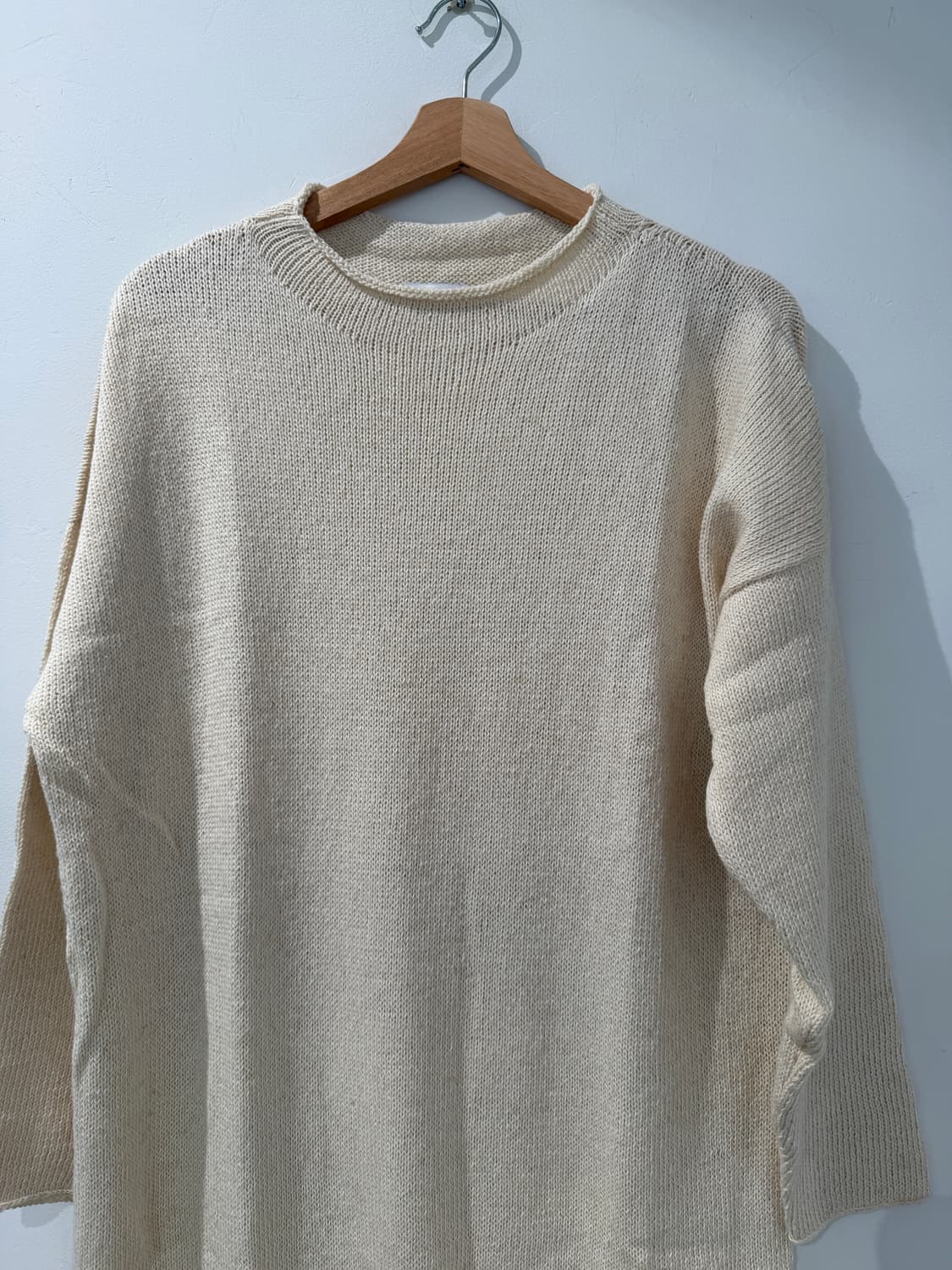 NIDO 25PS Simple Turtleneck Dress, Ecru 상품이미지7