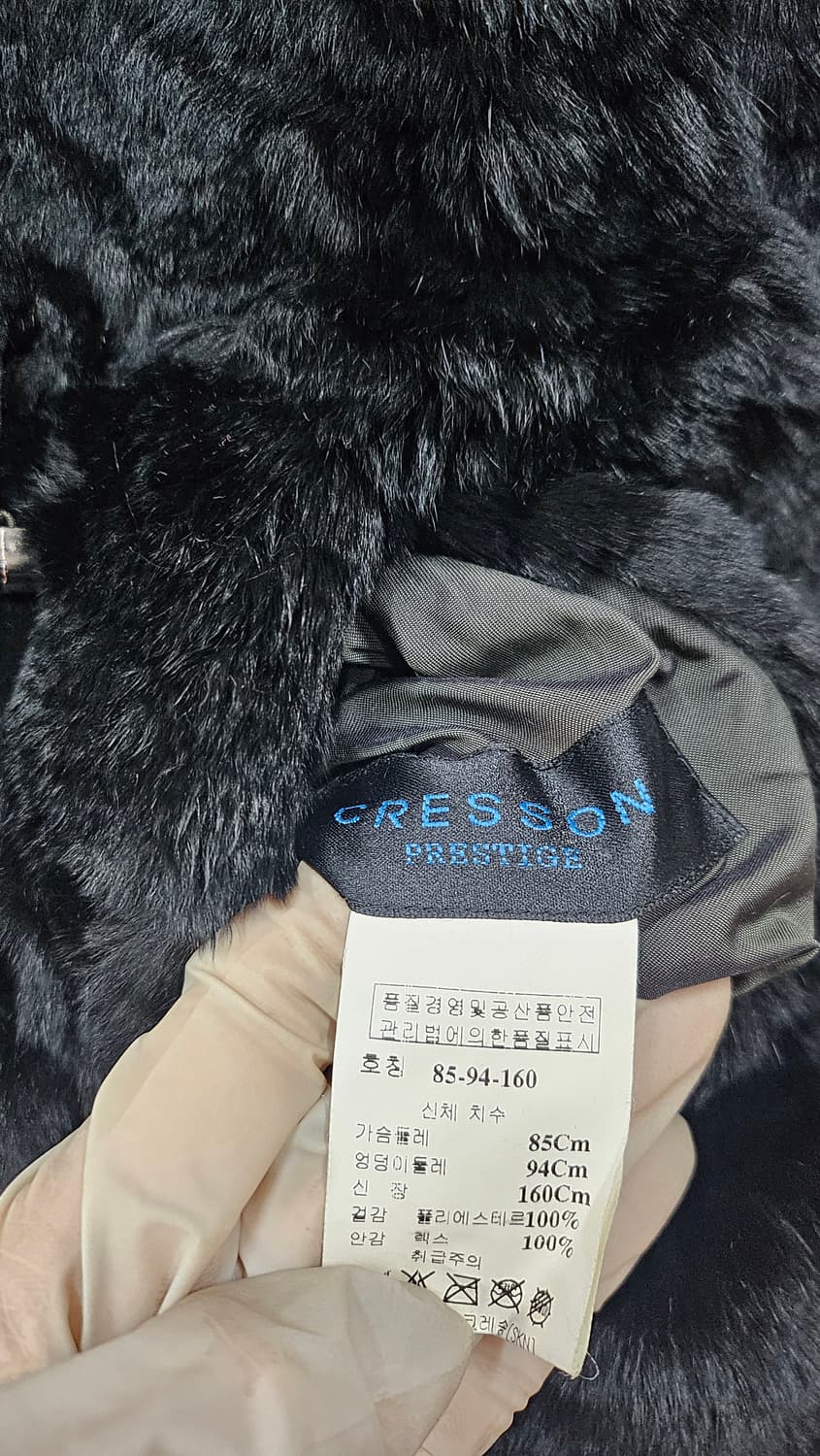 크레송 블랙 퍼 후드 자켓  상품이미지10