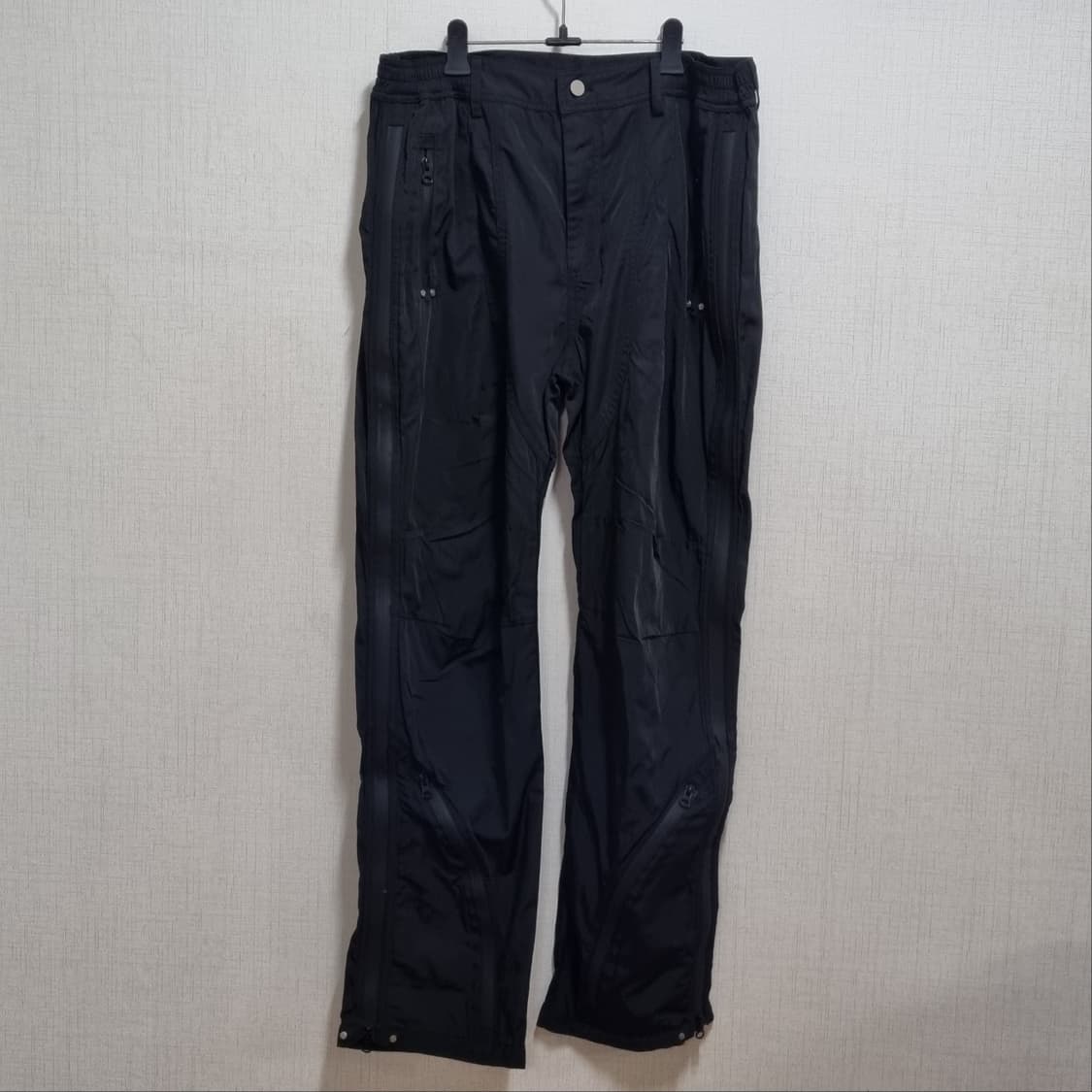 파프롬왓 파아카이브 4사이즈 지퍼 스트림 팬츠 블랙 상품이미지1