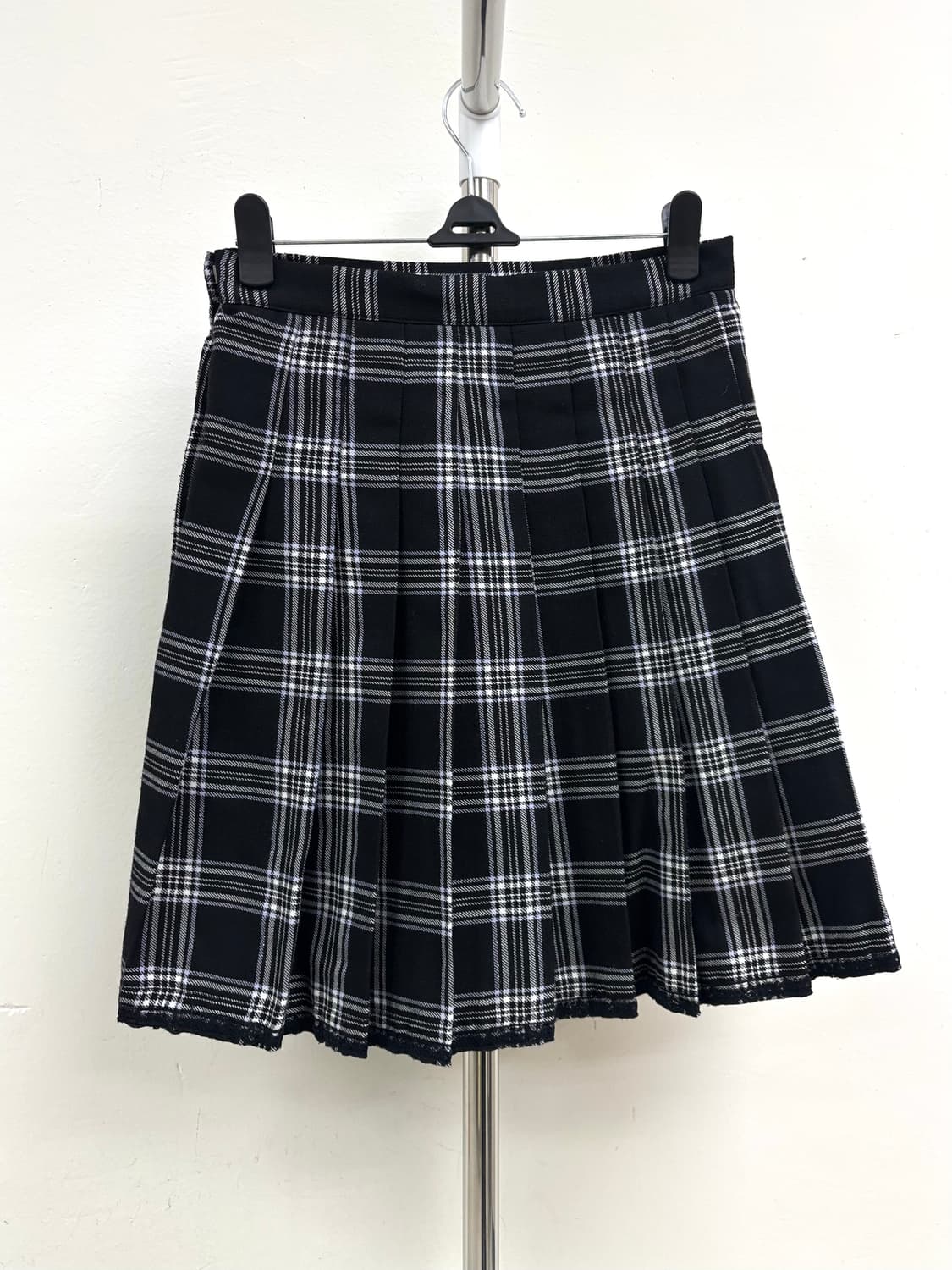 빈티지 블랙 체크 플리츠 스커트 상품이미지4