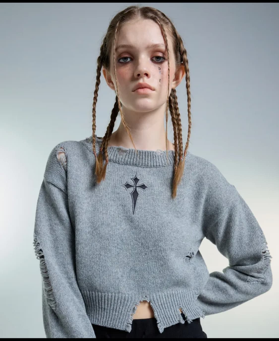 [단종] 러브이즈트루 AM GRUNGE KNIT(GRAY) 상품이미지1