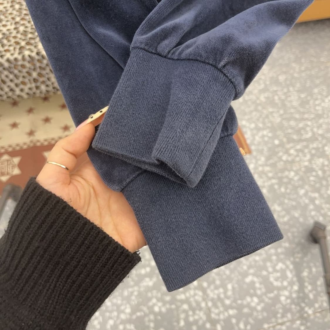 나이키 Y2K 레트로 00's 배색 벨벳 집업 자켓 XS C09700 상품이미지7