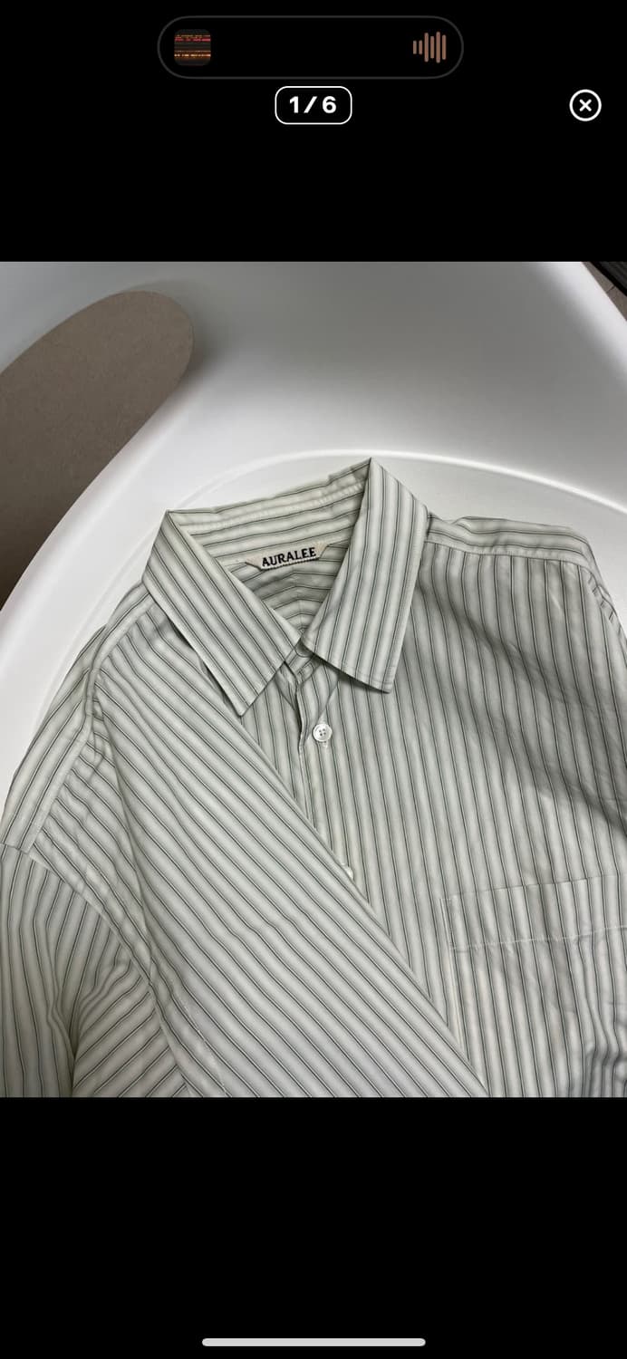 오라리 그린 스트라이프 셔츠 사이즈 3 상품이미지1