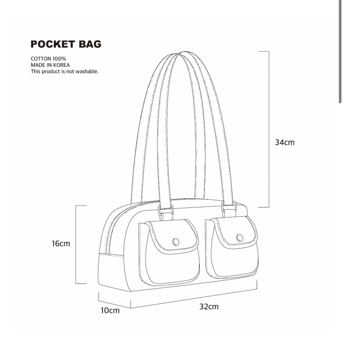 큘 포켓 백 (black denim) 상품이미지4
