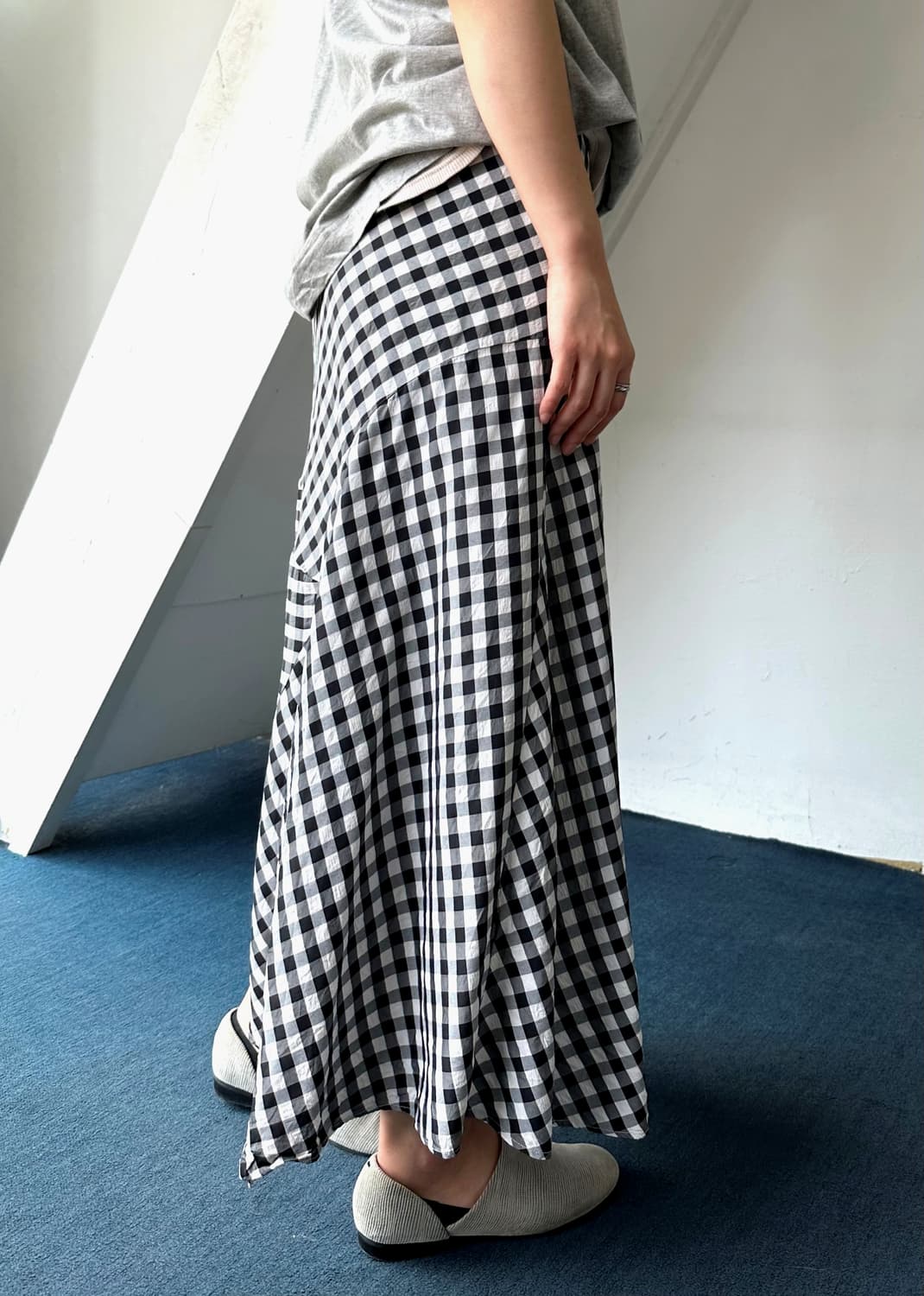High count rayon tencel  panel skirt 상품이미지10