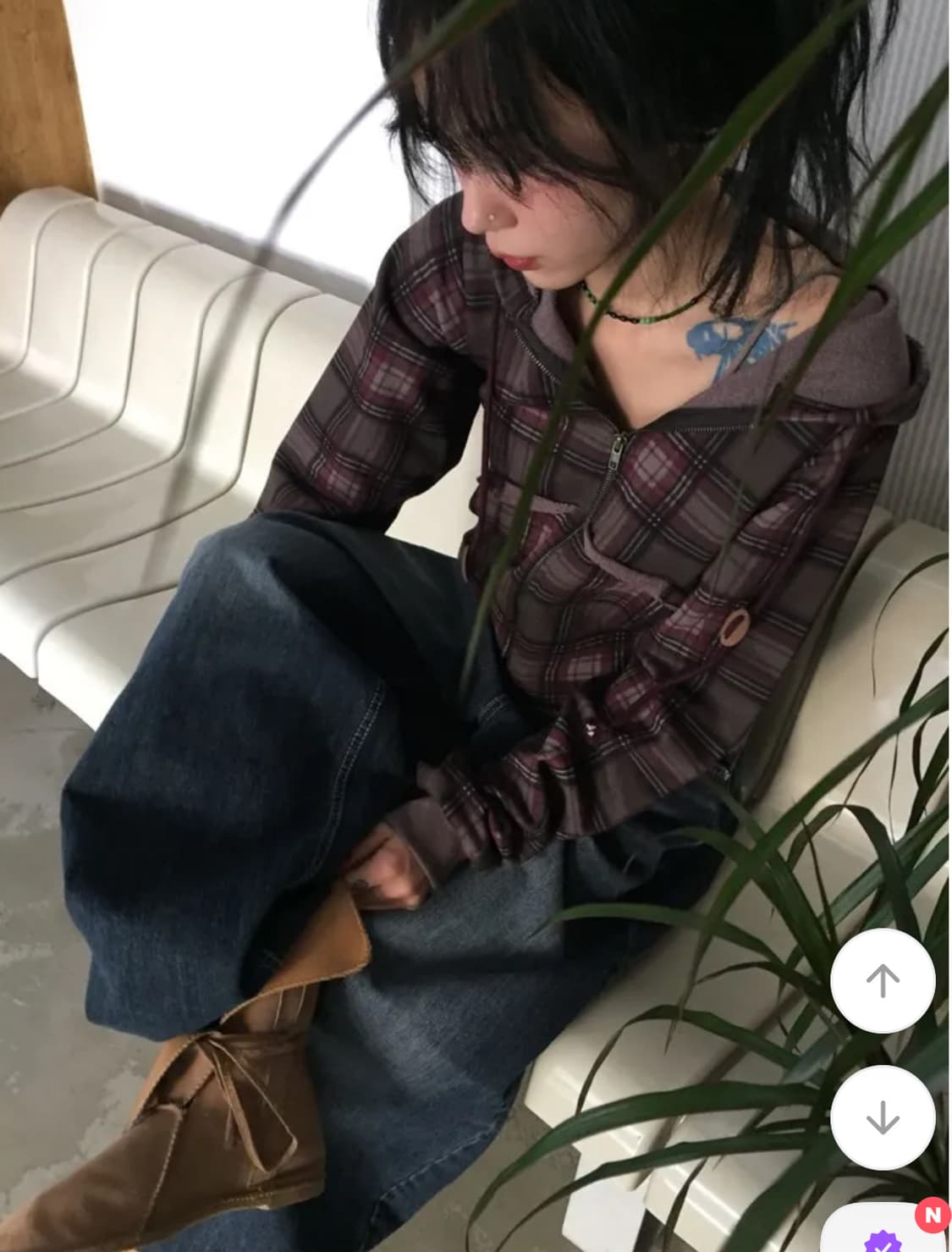 팀버 체크 후드 상품이미지1