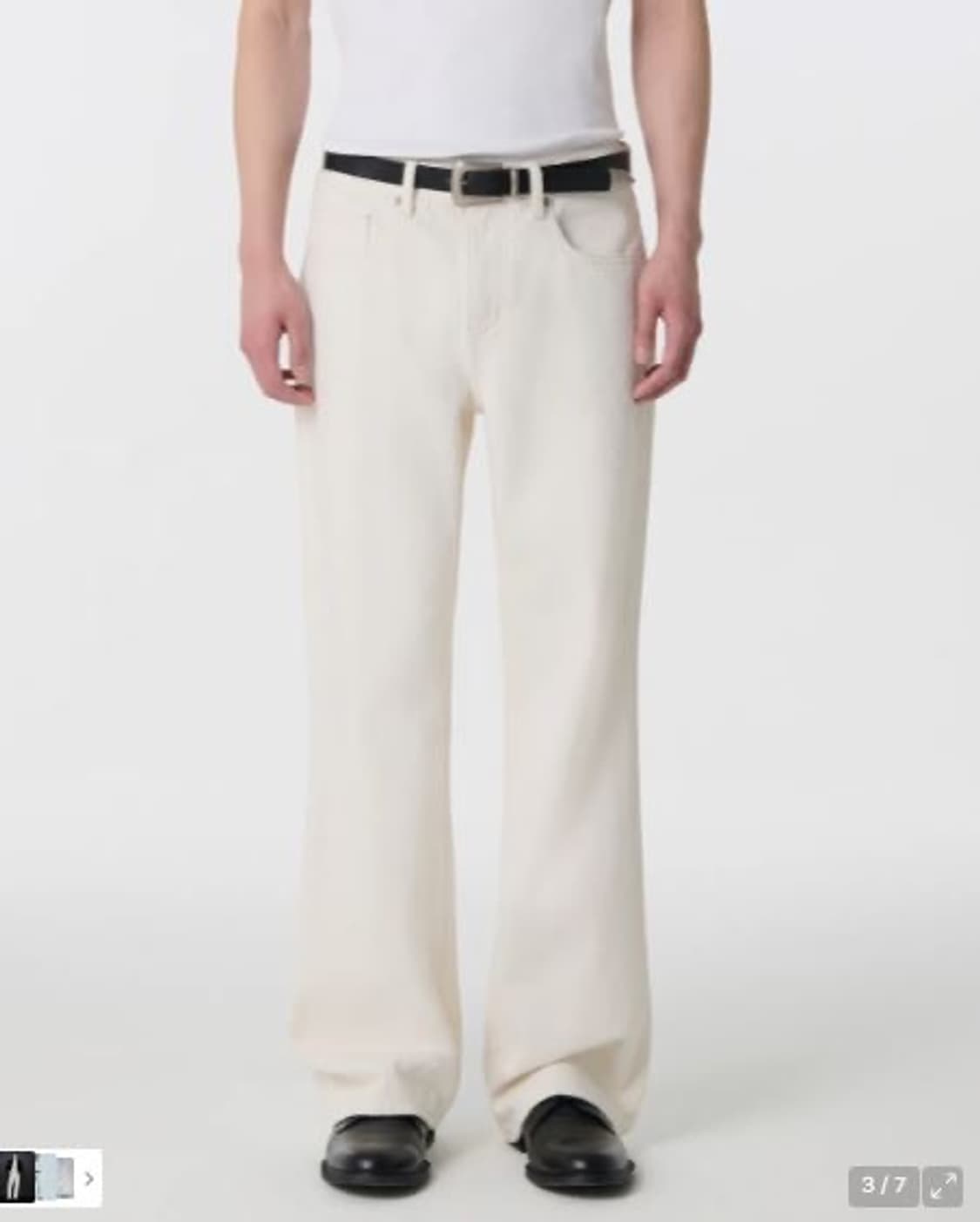 (새상품) 노홍철 럭키가이 플레어 크림 데님 팬츠 34 상품이미지2