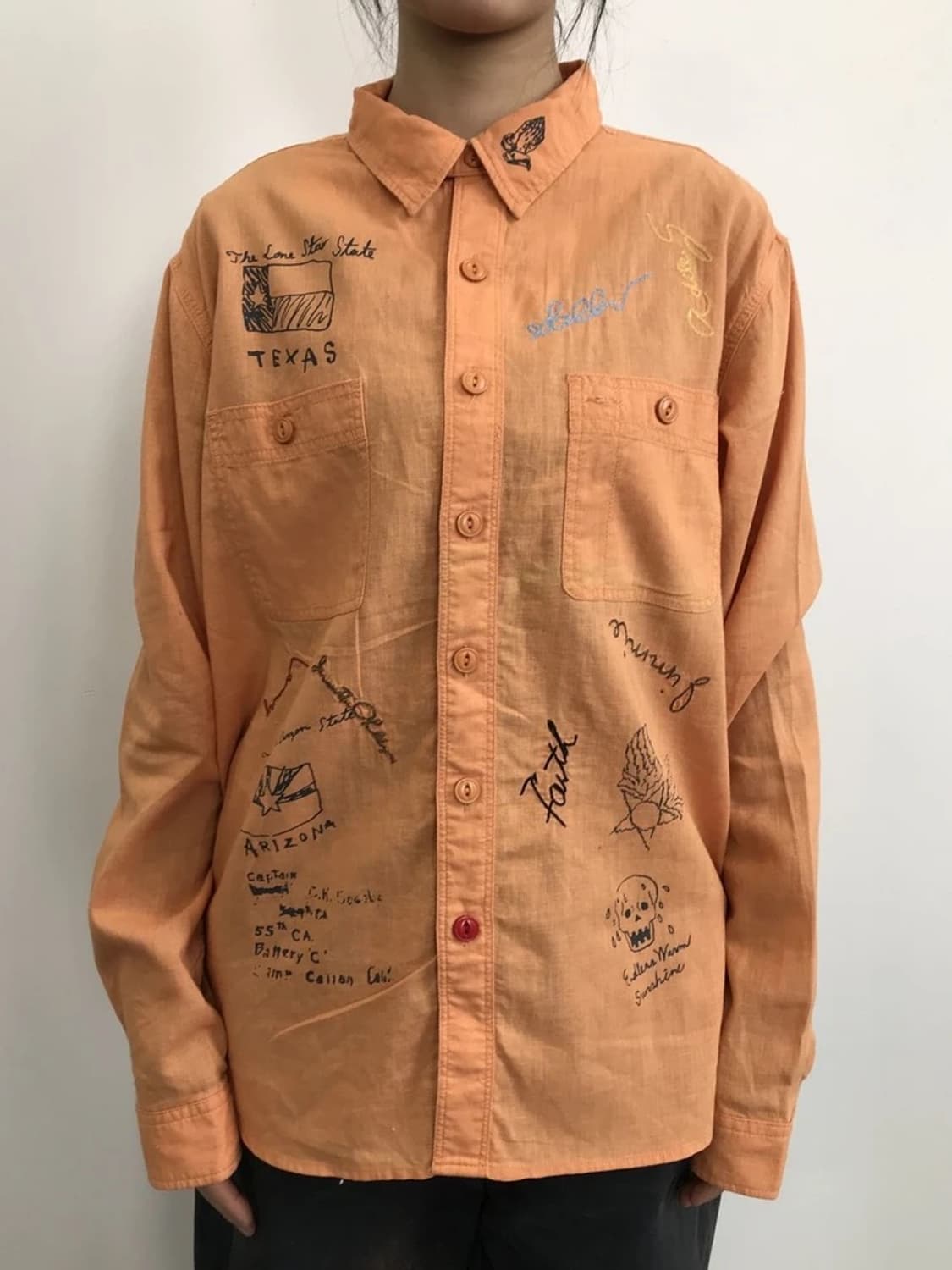 Avirex PX Graphic Military Shirt Orange 상품이미지2