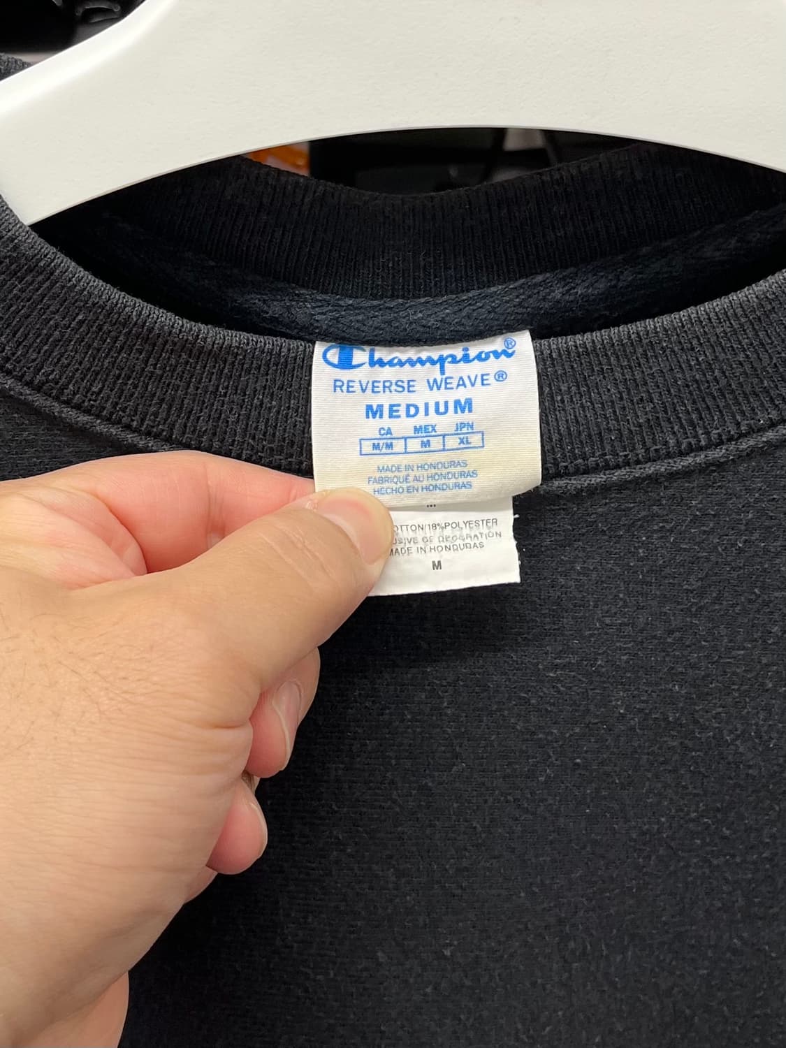 [100] 챔피온 리버스위브 블루택 맨투맨 블랙 M  상품이미지3