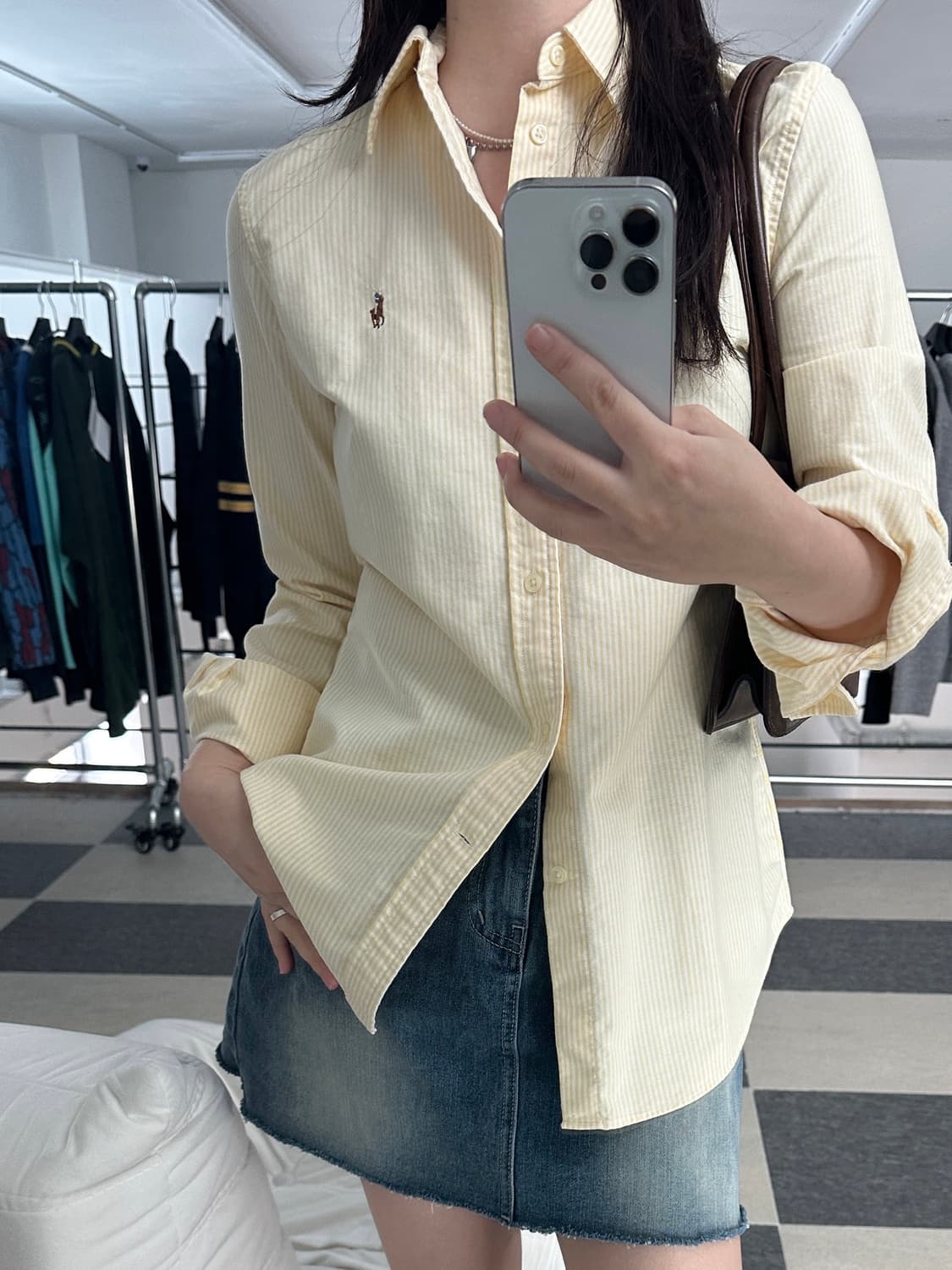 폴로 랄프로렌 옐로우 스트라이프 옥스포드 셔츠   상품이미지1