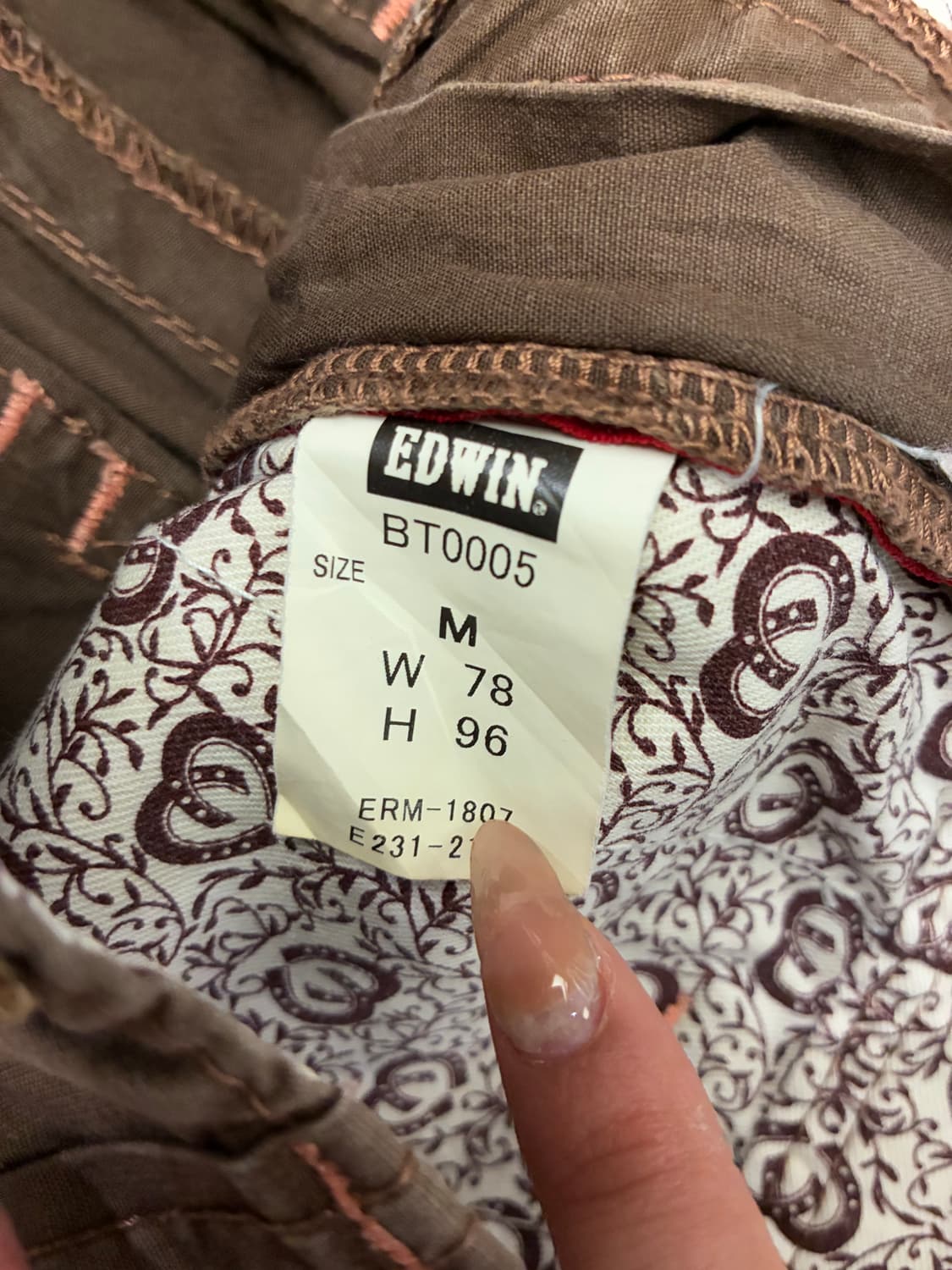 M)에드윈 503 빈티지 여성 카고 데님팬츠 상품이미지6