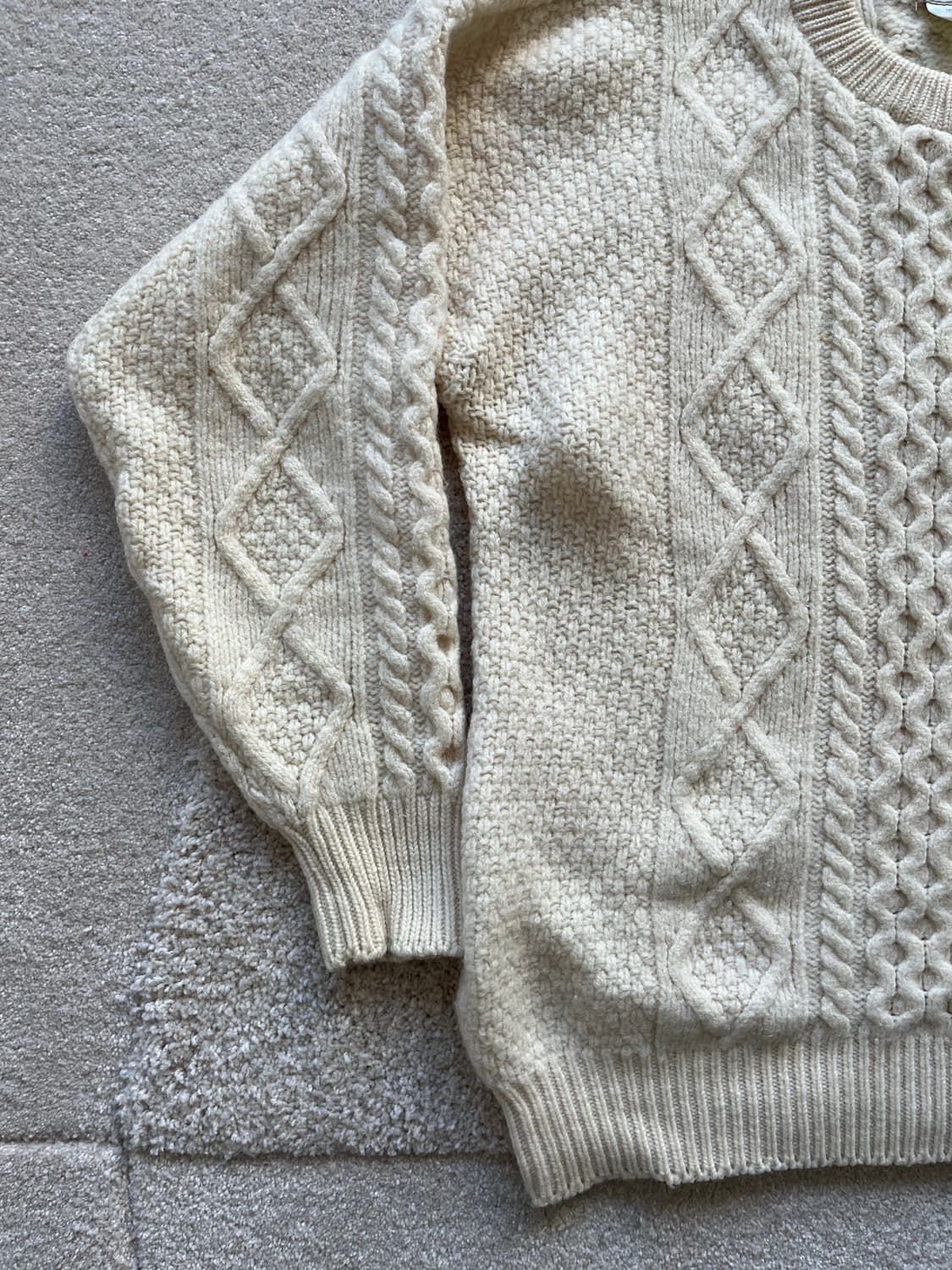 90s 엘엘빈 헤비울 피셔맨 케이블 니트 (103-105) 상품이미지5