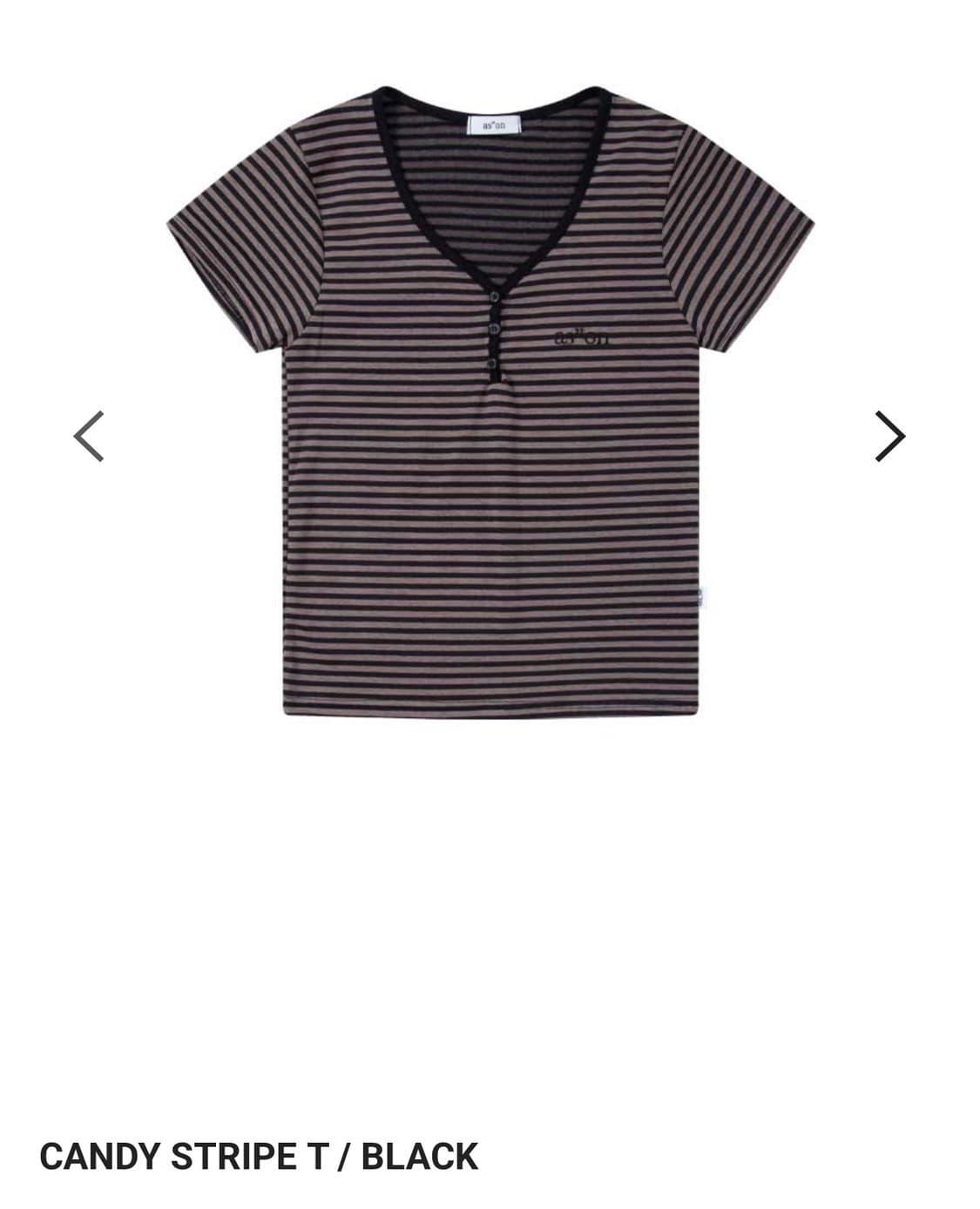 애즈온 candy stripe T black 상품이미지1