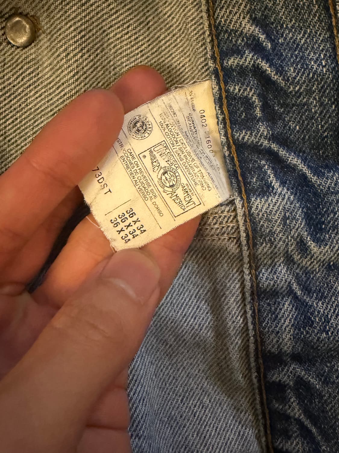 00s 칼하트 더블니 유니온 라벨 36x34 상품이미지4