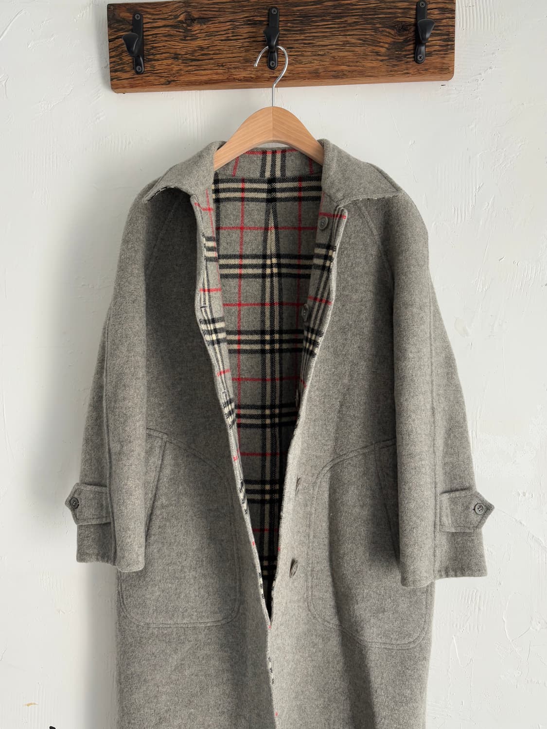 Burberrys 버버리 90s 리버시블 노바체크 그레이 울 상품이미지7