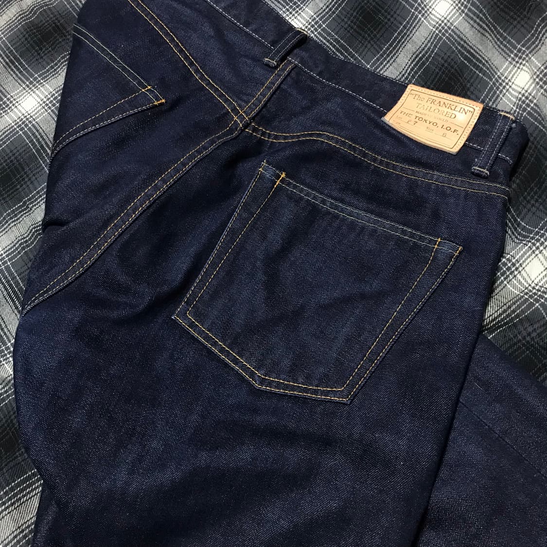 재팬 프랭클린 테일러드 생지 논워시 셀비지 데님 레귤러핏 극미중고 상품이미지5