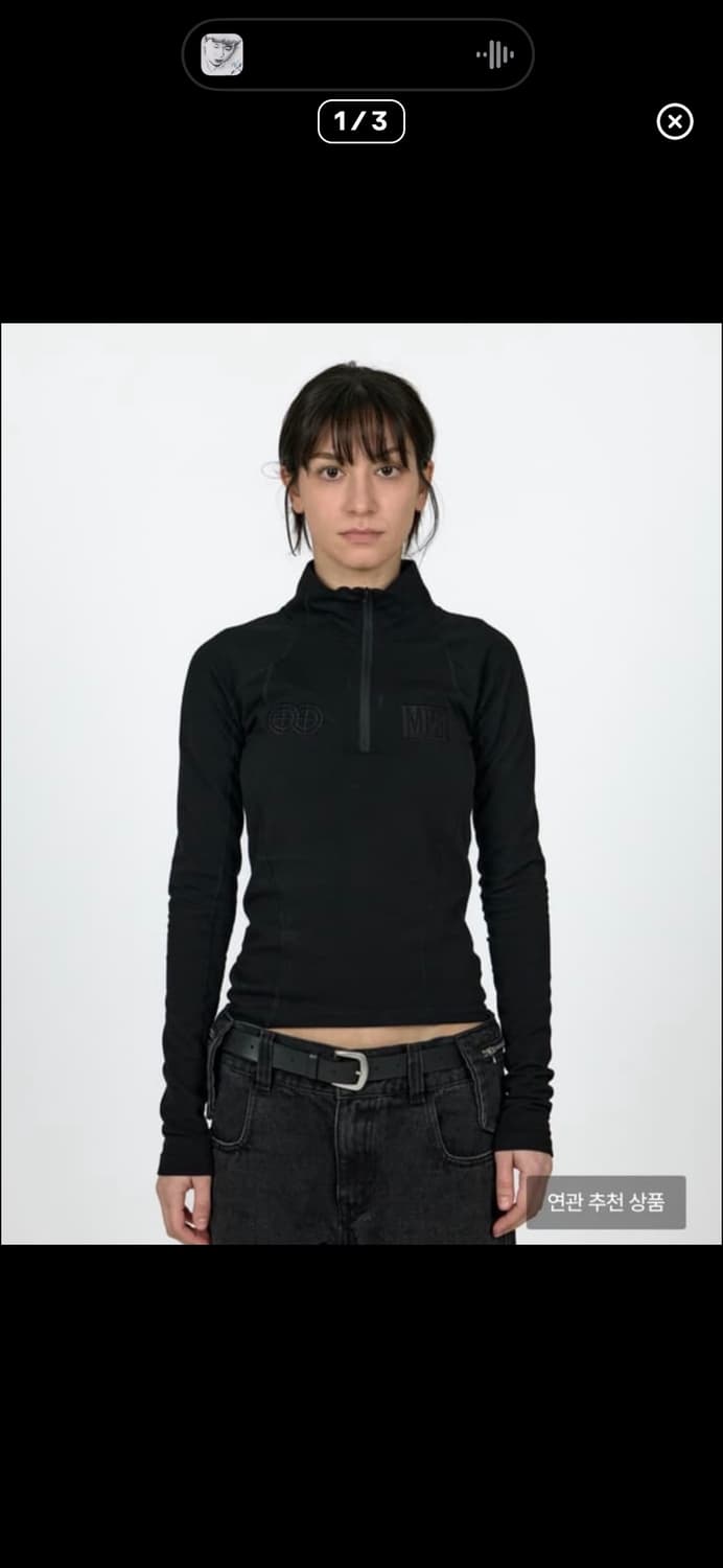 (택0)플라스틱프로덕트 우먼 하프집업 L  상품이미지1