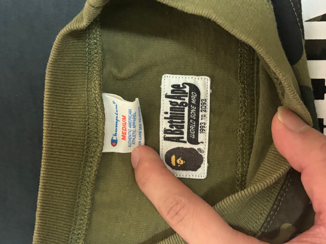 챔피온x베이프 카모패턴 반팔티셔츠M 상품이미지4