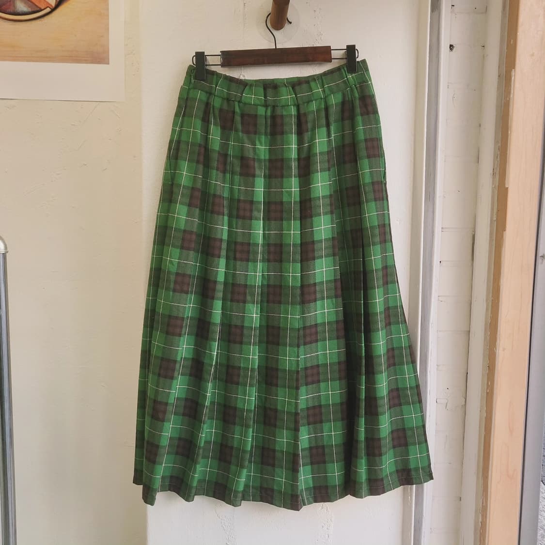 GU 사이드벨트 체크 밴딩스커트 상품이미지4