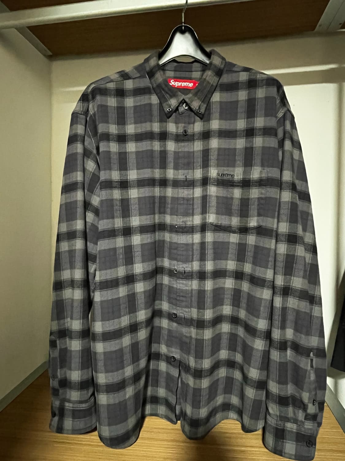 슈프림 플레이드 플란넬 셔츠 블랙 - 24SS XL 상품이미지2