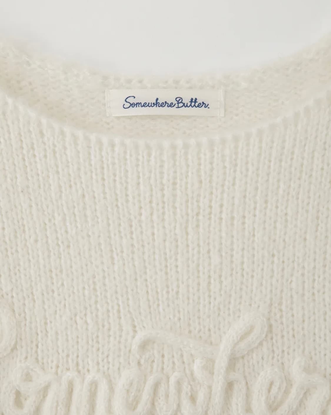 썸웨어버터 레터 모헤어 롱슬리브 니트 오프숄더 상품이미지4