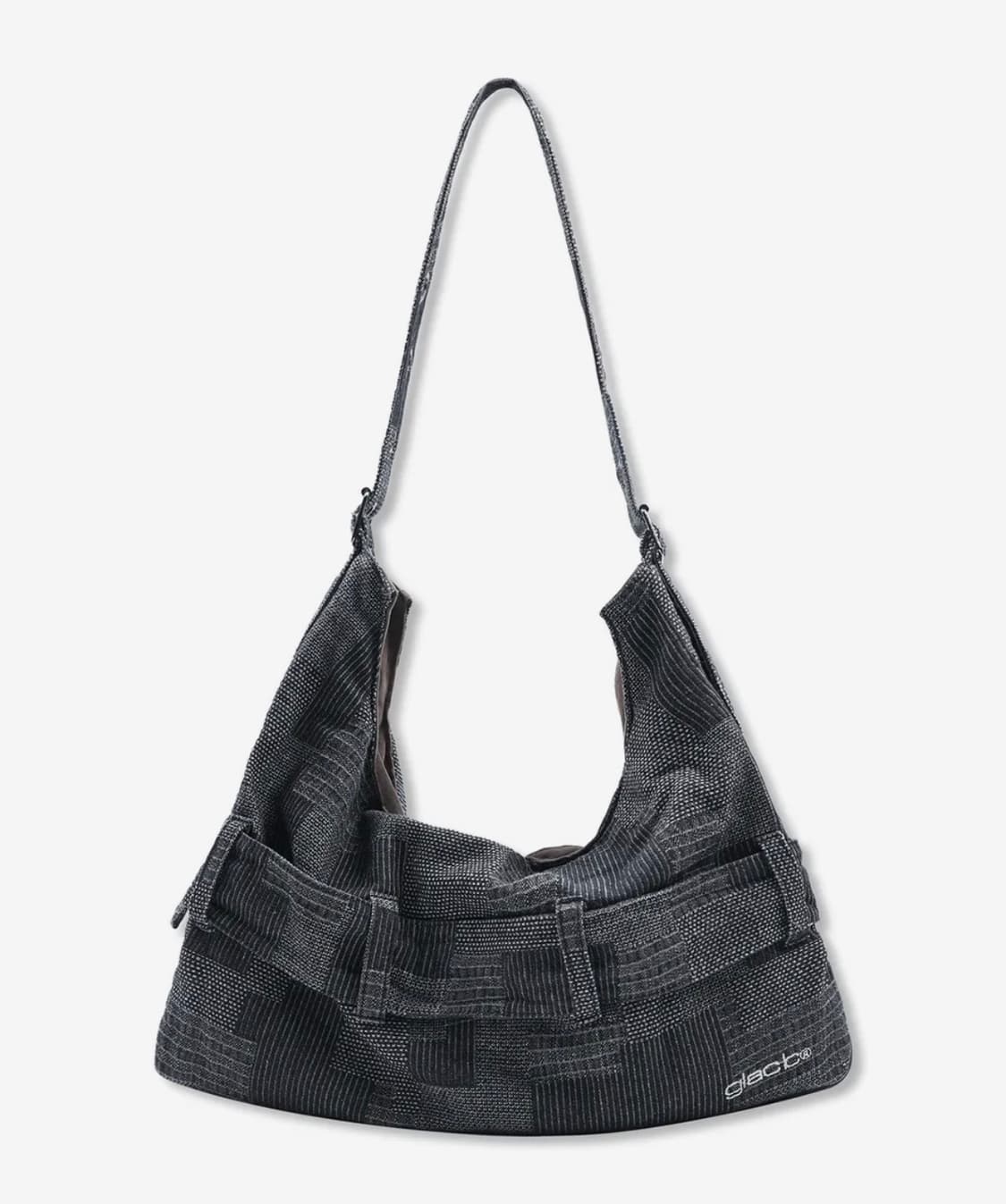 글랙 벨트 디테일 데님 숄더백 / black 상품이미지2