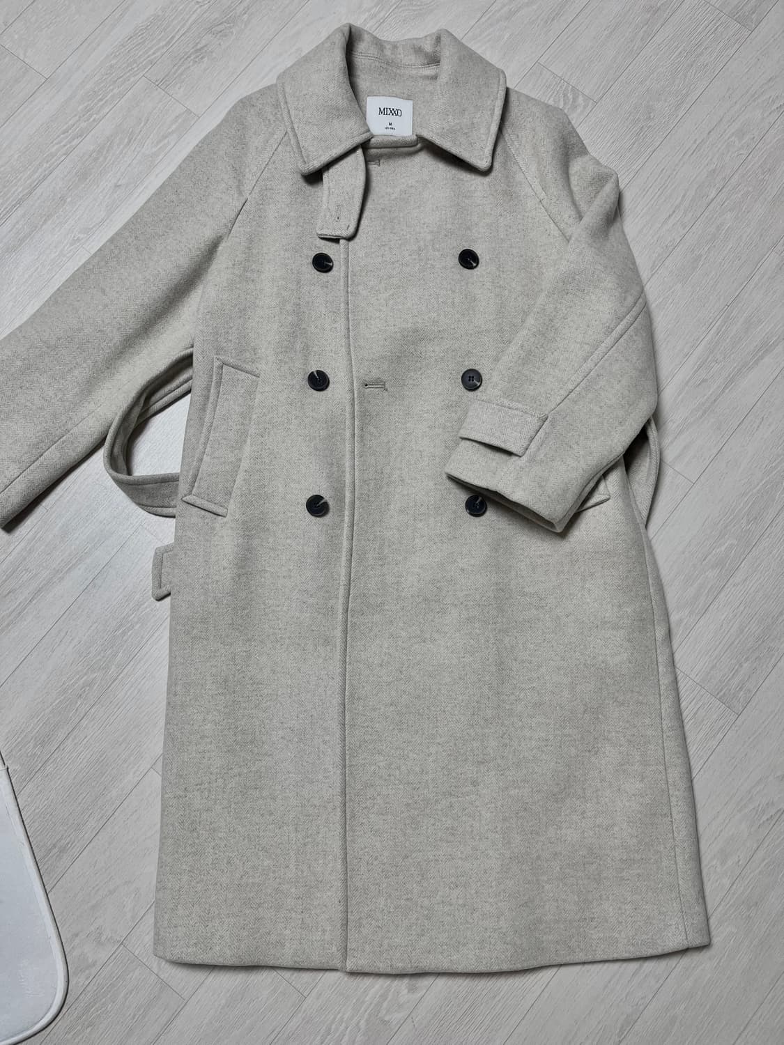 Mixxo 헤링본 더블 코트 오트밀 상품이미지1