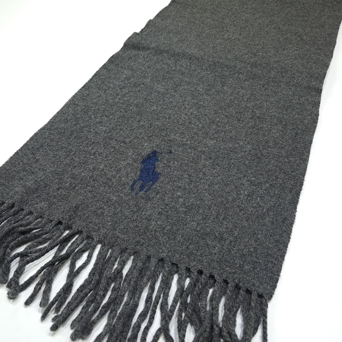 MX525 폴로 90s 이태리판 램스울 포니 차콜그레이 머플러 상품이미지3