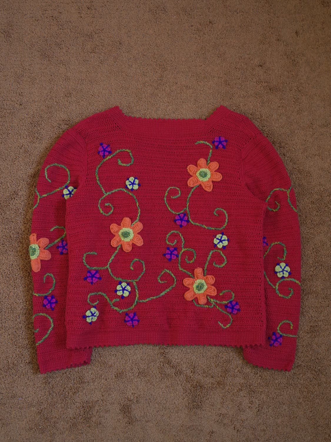 핸드메이드 플라워 패턴 니트 가디건 상품이미지5