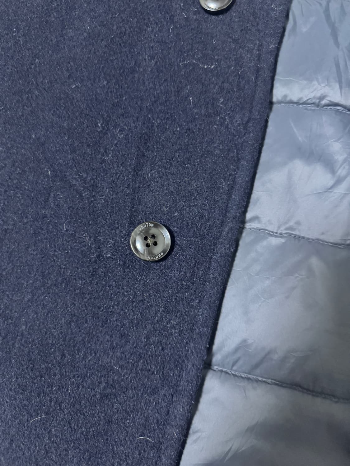 단톤 논 칼라 패딩 코트 상품이미지6